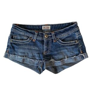 low rise denim shorts